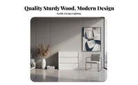 Expandable Vanity Desk Modern Minimalist Makeup Table Lighted Vanity Set Storage High Gloss Lacquer Finish Wooden Construction Suitable for Women Bedroom Dressing Area