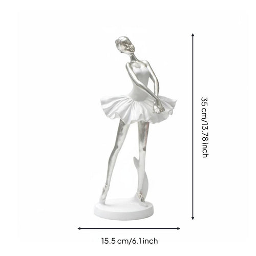 Ballerina Figurine Elegant Design Ballet Statue Artistic Decor Dancing Girl Ornament for Girls, Dancers, Living Room, Office Desk, Bookshelf