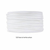 120 Feet Flat PE Rattan Roll Waterproof Synthetic Wicker Weaving Strip for Patio