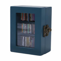 Wooden Bookshelf Ornament Three Shelves Mini Bookshelf Cabinet Clear Window