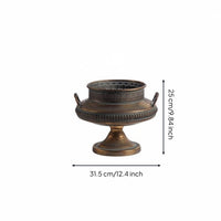 Engraved Metal Vase Middle Eastern Antique Vase Handcrafted Touch Decor for Hotel, Guesthouse