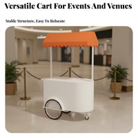 Roving Cuisine Stall Stall Lockable Wheels Roving Cuisine Stall Cart 360-Degree Rotating Casters Rolling Street Vending Cart for Vendors, Caterers