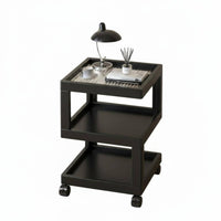 3-Tier Rolling Utility Trolley Locking Casters Bedside Table 360° Rotatable