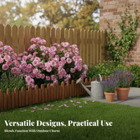 Fir Wood Flower Bed Fence Soil Retaining Flexible Garden Border Fence Wooden Log Roll Edging Easy Installation for Gardeners