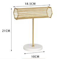 Gold Metal Jewelry Display Stand with Marble Base for Bracelets, Necklaces, Earrings