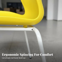 Armless Molded Shell Chair Stackable Design Armless Utility Chair Space-Saving
