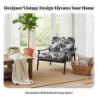 Upholstered Armchair with Wood Legs Removable and Cleanable Cover Upholstered Wood Frame Chair Vintage and Design Breathable