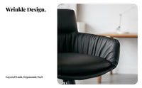Upholstered Rotating Chair with Gold Base Genuine Leather Home Seating Ergonomic Shape Easy Assembly for Professionals
