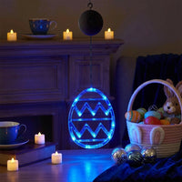 LED Easter Egg Light Colorful Luminous Egg Ornament Battery Powered Suction Cup Window Light for Party Planners, Homeowners