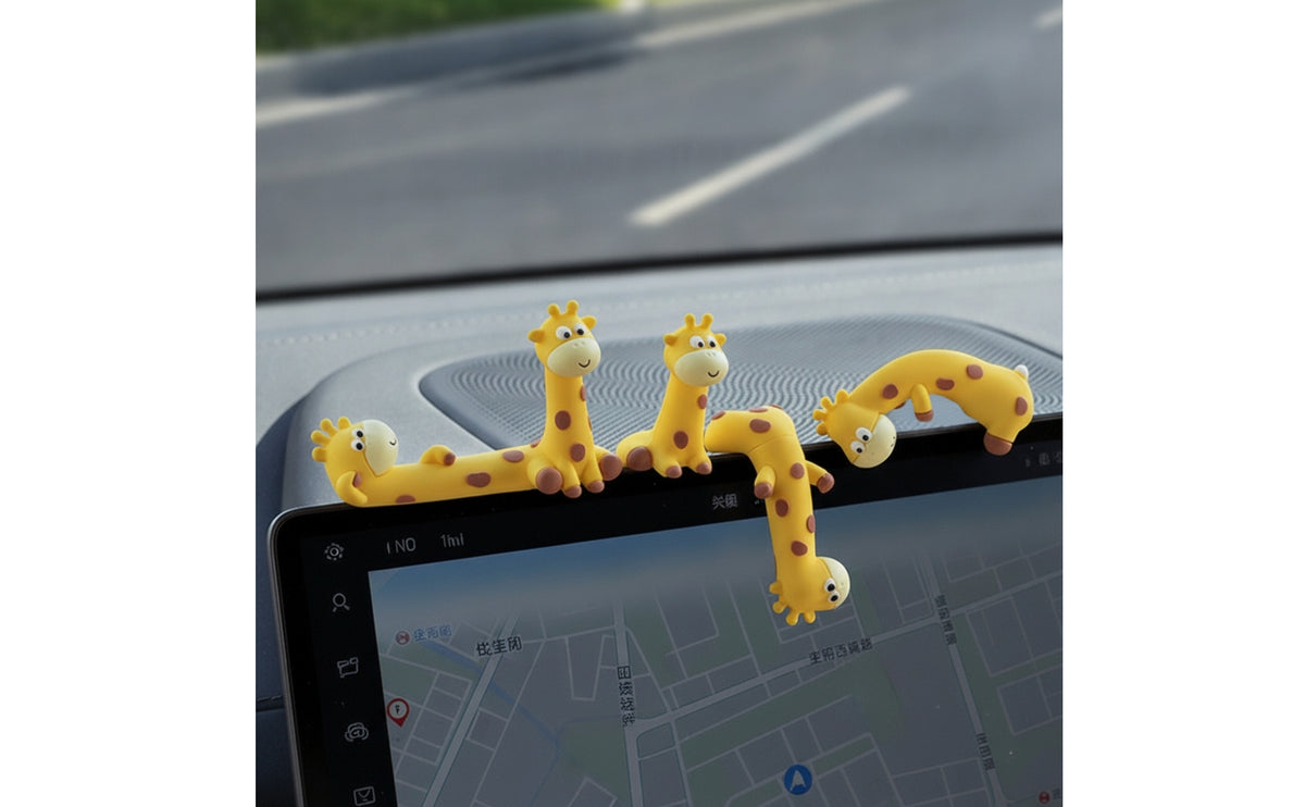 4 Pieces Giraffe Car Ornament Cute Giraffe Dashboard Decoration Playful Dashboard Ornament for Drivers, Animal Lovers