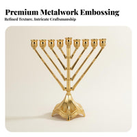 9 Branch Candelabra Timeless 9 Branch Candle Stand Menorah Candle Holder Traditional Metal Chanukah Candelabra