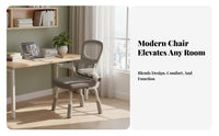 Adjustable 4-Leg Task Chair Ergonomic Design Study Seat High Back with Headrest