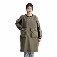 Long Sleeve Smock Water Resistant Waterproof Work Gown Resistant Full Coverage Apron for Chefs, Artists, Cafe