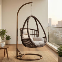 Egg Chair with Stand Freestanding Hanging Egg Chair Outdoor for Adults, Readers, Balcony, Backyard, Living Room