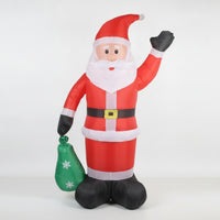 Inflatable Santa with Sack Outdoor Inflated Santa Yard Decoration Standing Tall for Storefront, Party Entrance