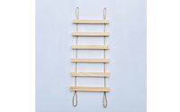 Natural Wooden Rope Ladder Easy Setup Hanging Rope Ladder Splintersplinterless Lightweight for Balcony