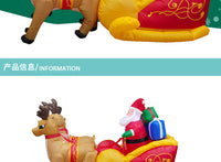 Christmas Inflatable Reindeer Sled and Santa Claus Yard Decoration (EU Plug)
