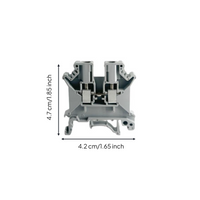 UK-2.5B Din Rail Terminal Block, Screw Connection, Insulated