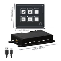 Bluetooth 6 Gang Switch Panel Momentary 6-Button Switch Panel Power Toggle Slim for RV Owners, Boat Builders