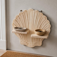 Fir Wood Wall Planter Holder Space-Saving Boho Shell Decor Shelf Easy to Install Shell Wall Shelf for Home