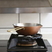 Hammered Copper Pan Spill-Resistant-Clean Copper Pan Long-Lasting