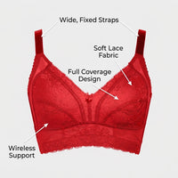 Ladies Non Wired Bras with Extremely Thin Cups for Comfort and Support, Five Hook Closure for Custom Fit, Padded Loungewear Style for Women