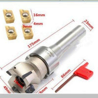 R8-FMB22 7/16 Inch Milling Cutter Holder with 400R Cutter Head and 4 APMT1604 Inserts