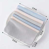 Suede Microfiber Glasses Cleaning Cloth with Glasses Cleaner, 15cm x 15cm Glasses Wipes for Screens, Reusable Textured Sand Gray Blue Wipes