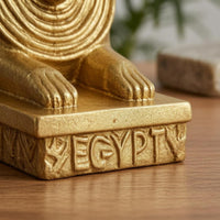 Resin Sphinx Figurine Gold-Colored Egyptian Sphinx Ornament Desktop for Office