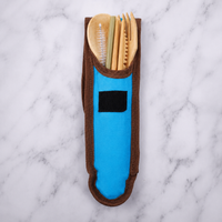 Reusable Travel Flatware Fiber Utensils with Case, Portable Eating Utensils for Travel, Spoon & Straw Included