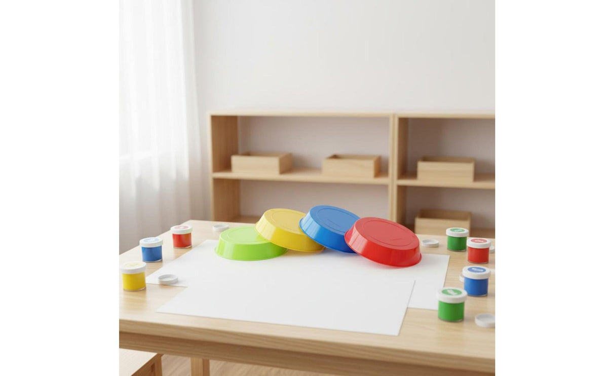 4 Pieces Watercolor Mixing Palette Reusable Children's Color Palette Kids Paint Bowls Easy to Clean Plastic Mixing Bowls