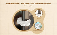 Kid Security Lock, Sliding Door Latch, Adjustable Cabinet Lock, Infant Proofing, Easy to Install, U-Shaped, Childproof Protection