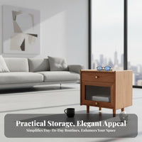 Single-Drawer Nightstand Japanese design Bedside Table adaptable for Small Spaces