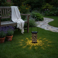 Star Moon Projection Lamp Automatic On/deactivated Hollow Metal Garden Light