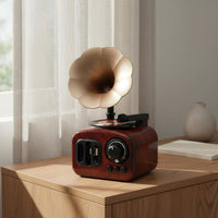 Rotating Turntable Retro Gramophone Music Box Decorative Piece Phonograph Music Box Gift Idea Vintage Gramophone Ornament Nostalgic Charm for Children, Living Room, Desktop, Office