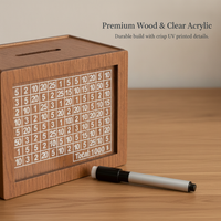 Wooden Money Box with Counter, DIY Retro Piggy Bank for Savings