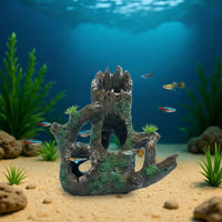 Realistic Driftwood Aquarium Cave and Tree Trunk, Sinkable Aquarium Ornaments for Fish and Bark Hiding Spot