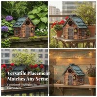 Hanging Birdhouse Weathered Timber Cabin Birdhouse Ornament