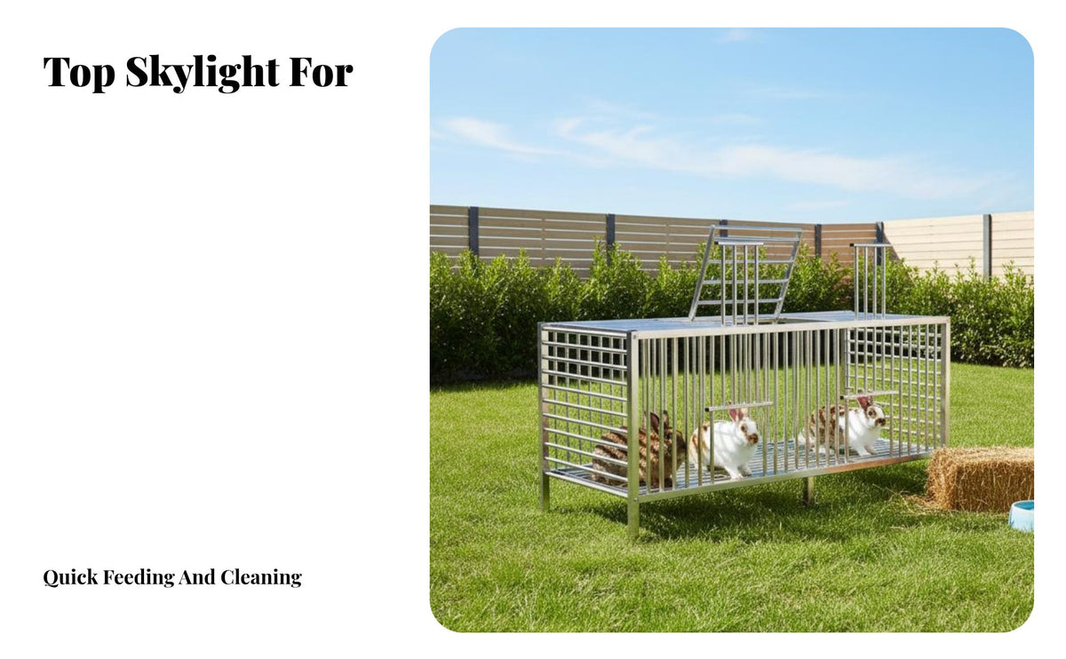 Stainless Steel Animal Cage Rust-Resistant Outdoor Chicken Coop Spacious Metal Hare Cage for Breeders, Fowl Keepers, Backyard, Farm