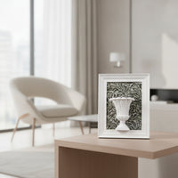 Resin Decorative Frame Freestanding Frame with Flower-Pot Motif Classical Urn Relief Plaque for Entryway Console, Bookshelf, Side Table