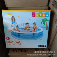 intex57190靠背充气游泳池大人家用折叠室内儿童大水池pvc现货