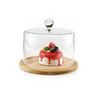 Multifunctional Gold-Tone Mount Serving Tray Cake Stand with Lid