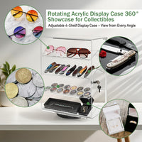 Acrylic Display Cabinet with 4 Removable Shelves, Lock, and 360-Degree Rotation