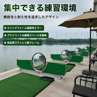 Golf Practice Range Divider, Batting Stall Partition Board, with 40cm Mirror, Stainless Steel, Double Pole