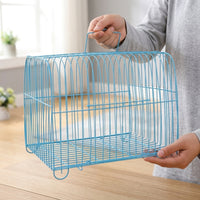 Wire Cage Bird Cage and Small Pet Carrier Travel Cage, Metal Wire Portable Travel Carrier with Top Cover, Easy Clean Indoor Outdoor Cage Small