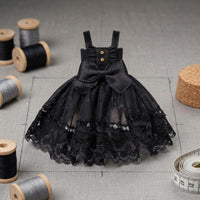 OB11 Doll Dress Bow Waist Sleeveless Doll Dress Decorative Buttons 1/12 BJD Outfit