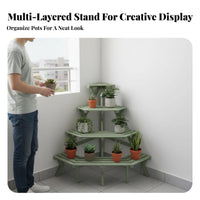 Multi-Level Corner Rack Space Saving Display Shelf Easy Assembly for Living Room