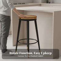 Padded Swivel Counter Stool with Footrest Bar Chair Long-Lasting Construction