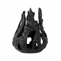 Abstract Sculpture Sculptural Metal Sculpture with Hollow Form Textured Desktop Ornament for Living Room, Entryway
