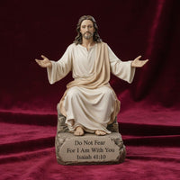Seated Jesus Statue European Design Home Decoration Gift of Faith for Christians